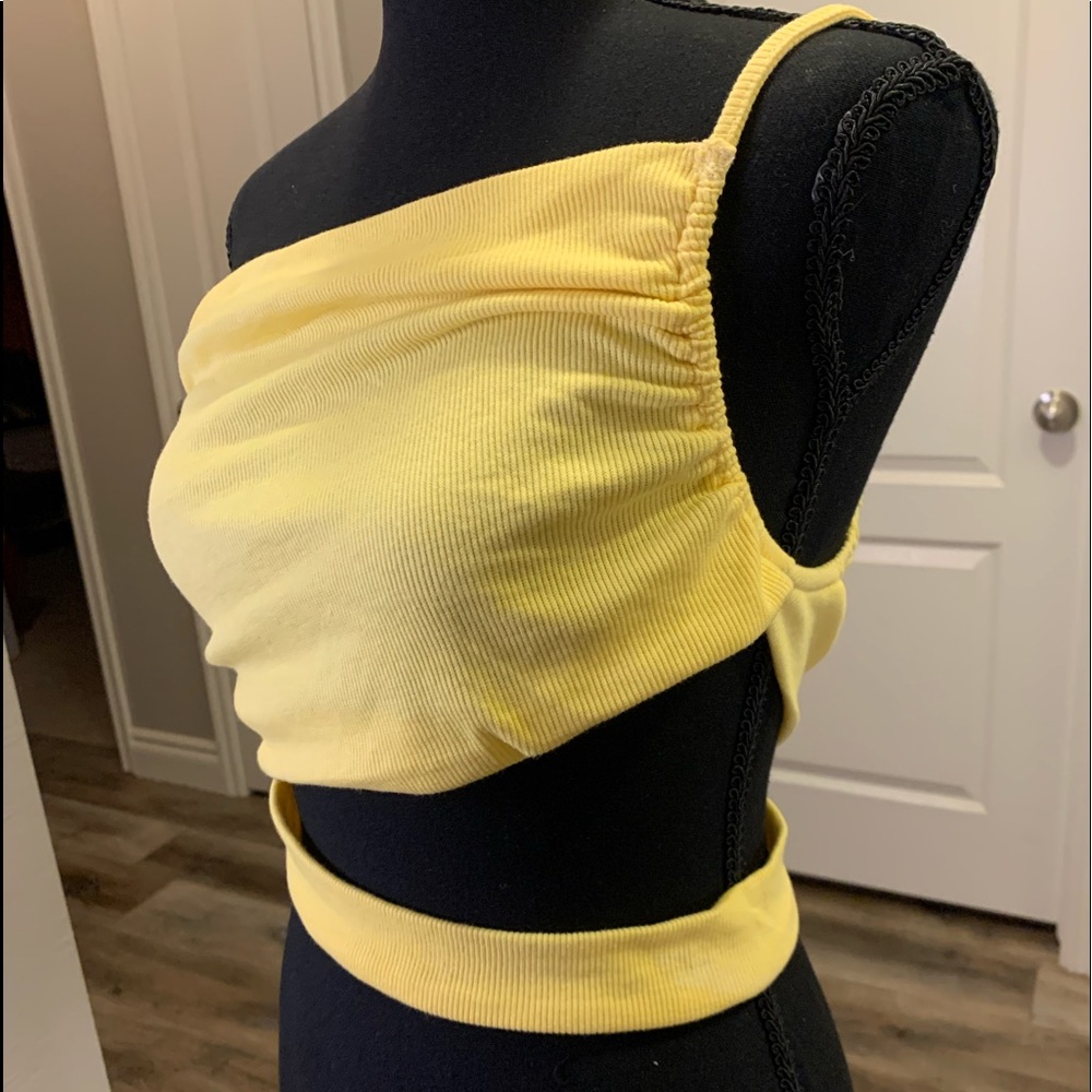 SHEIN Cut Out Ruched One Shoulder Top